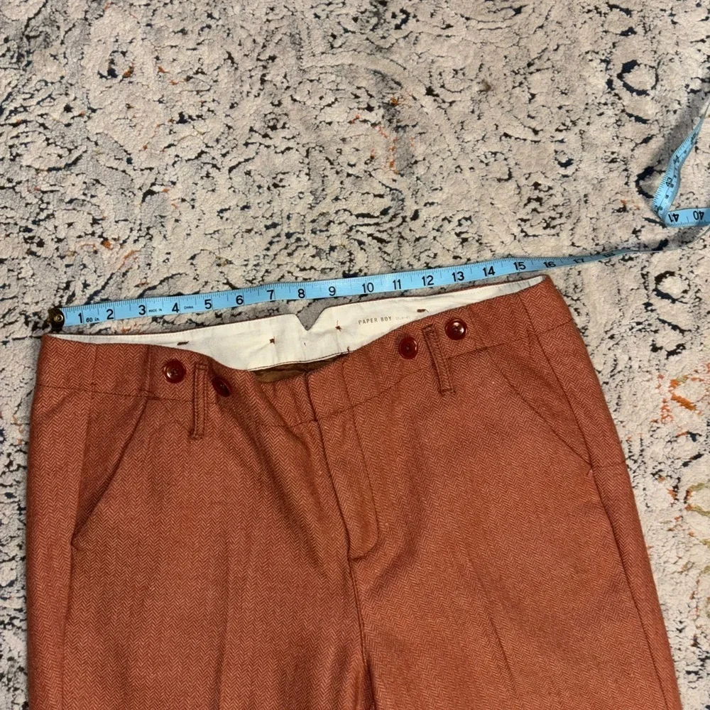 Anthropologie Paperboy by G1 Colloquium ankle herringbone wool blend trousers 2 - Picture 7 of 10